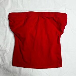 Mix Matchy - Red Strapless Bandeau Shirt Top